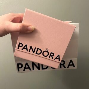 Pandora Sparkling Pink Bow Ring Size 9 + Pandora Box & Bag